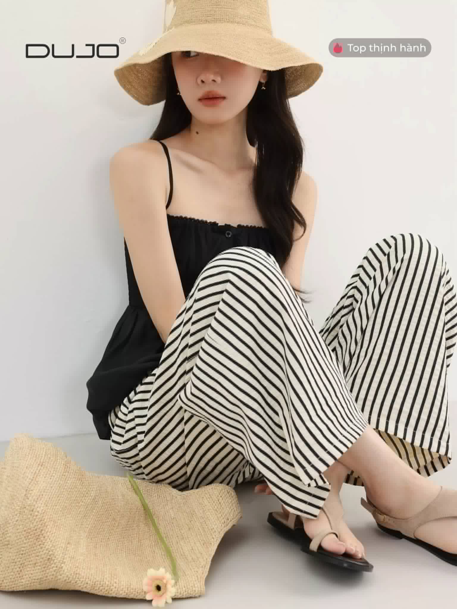 Quần Suông Kẻ Sọc Dọc Lưng Chun – Dáng Đẹp, Dễ Mặc, Cực Tôn Chân