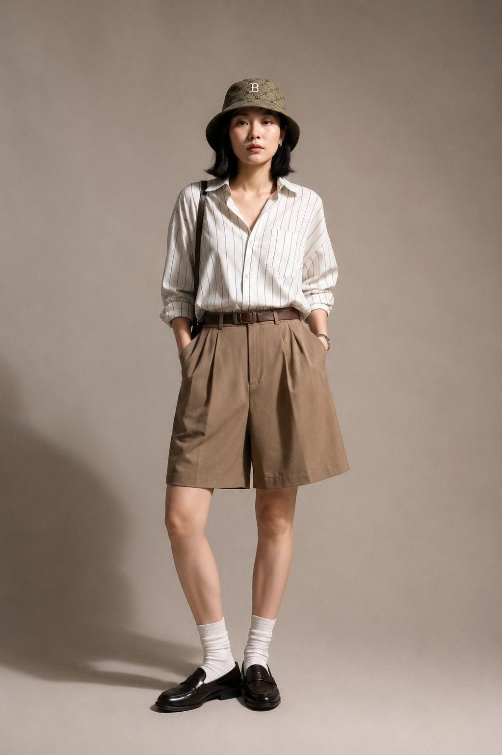 Quần Short Nữ Cạp Cao Vải Gold Nhật